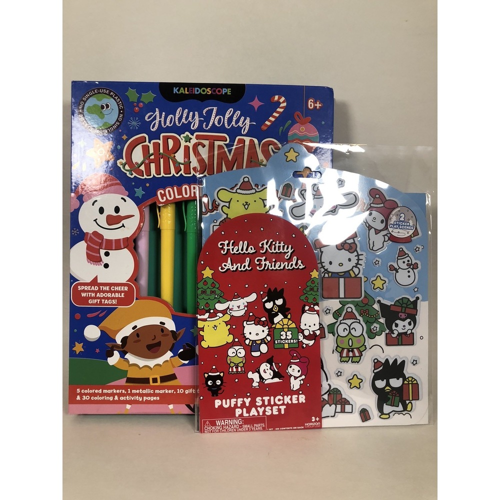 Hello Kitty Friends Holiday Activity Bundle Puffy Stickers Coloring‎ Kit NEW